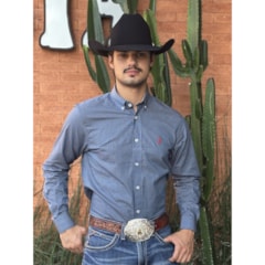 Camisa Austin Western Azul Marinho/Verde/Rosa 13627-51