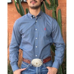Camisa Austin Western Azul Marinho/Verde/Rosa 13627-51
