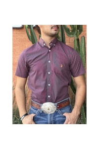 Camisa Austin Western Azul Marinho/Vermelho 13476-80