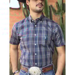 Camisa Austin Western Azul Marinho/Vermelho/Verde 13631-83