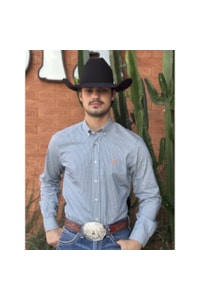 Camisa Austin Western Azul/Verde/Amarelo 13627-55