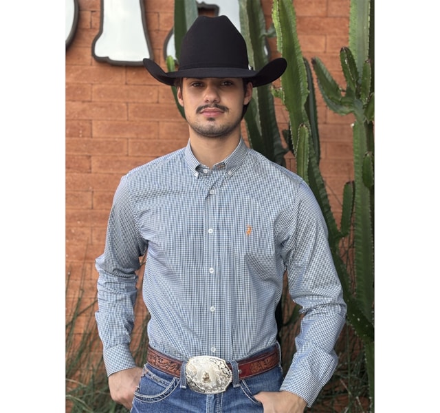 Camisa Austin Western Azul/Verde/Amarelo 13627-55