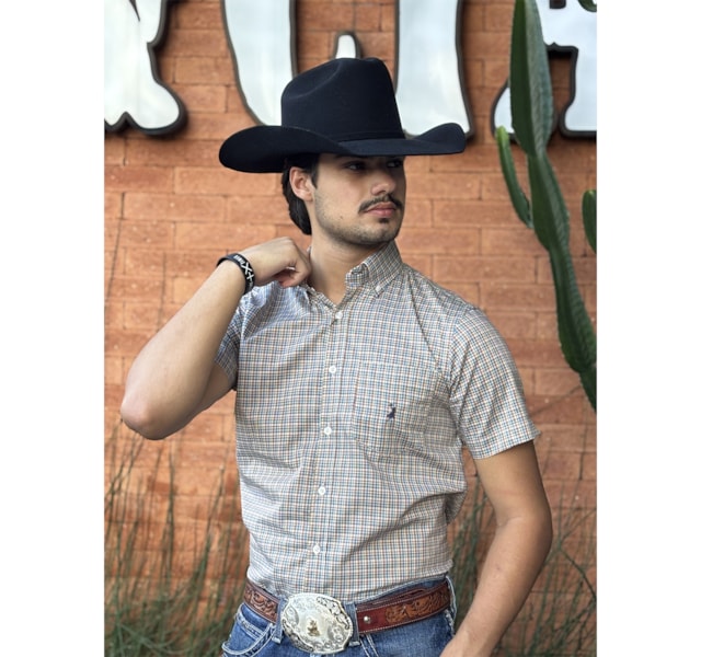 Camisa Austin Western Azul/Vermelho/Bege 13631-71