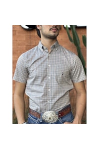 Camisa Austin Western Azul/Vermelho/Bege 13631-71