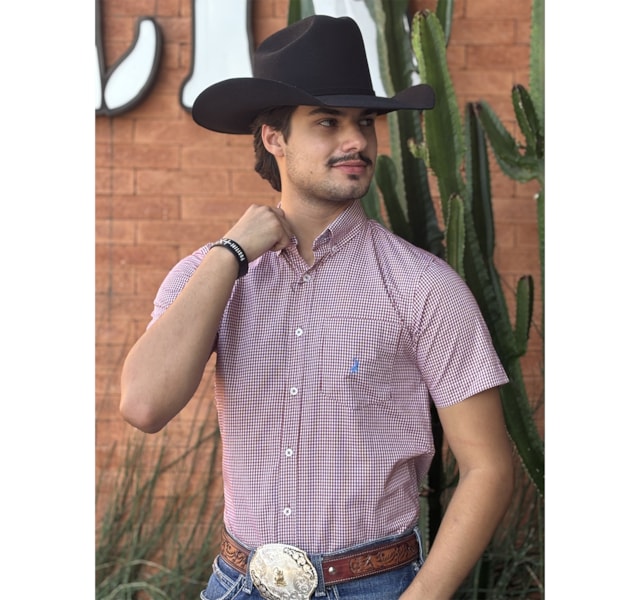 Camisa Austin Western Branco/Vermelho 13631-69