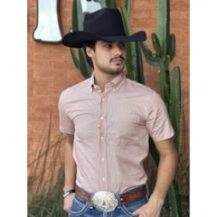 Camisa Austin Western Off White/Laranja 13631-70