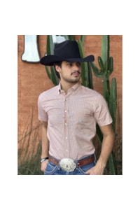 Camisa Austin Western Off White/Laranja 13631-70