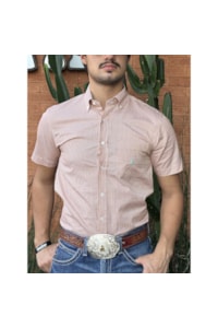 Camisa Austin Western Off White/Laranja 13631-70