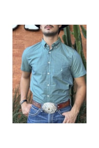 Camisa Austin Western Verde/Azul 13631-72