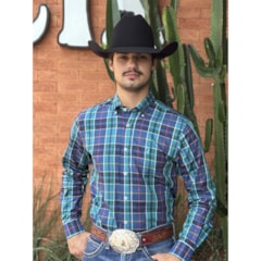Camisa Austin Western Verde/Azul Marinho/Vermelho 13627-48