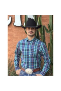 Camisa Austin Western Verde/Azul Marinho/Vermelho 13627-48