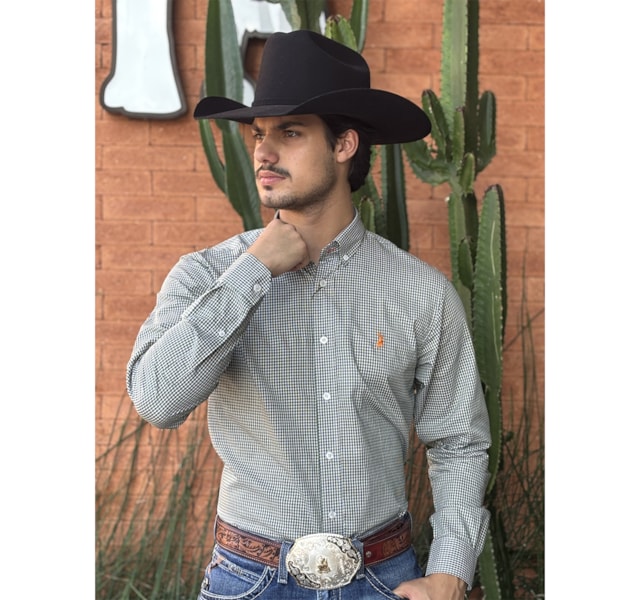 Camisa Austin Western Verde/Branco 13627-50