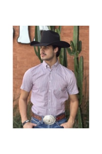 Camisa Austin Western Vermelho/Azul/Amarelo Claro 13631-74