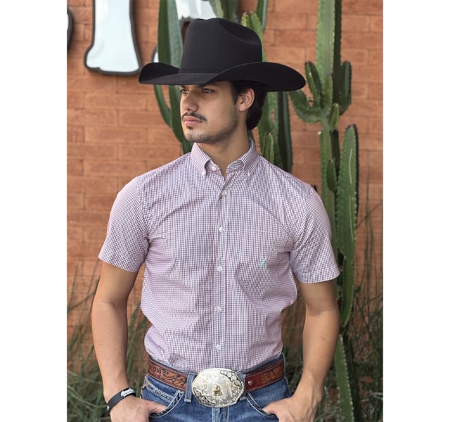 Camisa Austin Western Vermelho/Azul/Amarelo Claro 13631-74