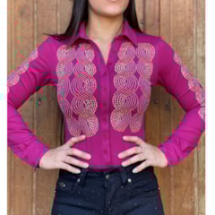 Camisa Body West Dust Proteção UV 50 Vinho BD28913