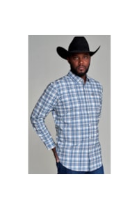 Camisa Kimes Ranch Coolmax Xadrez Azul/Cinza/Off White MANZANO PLAID