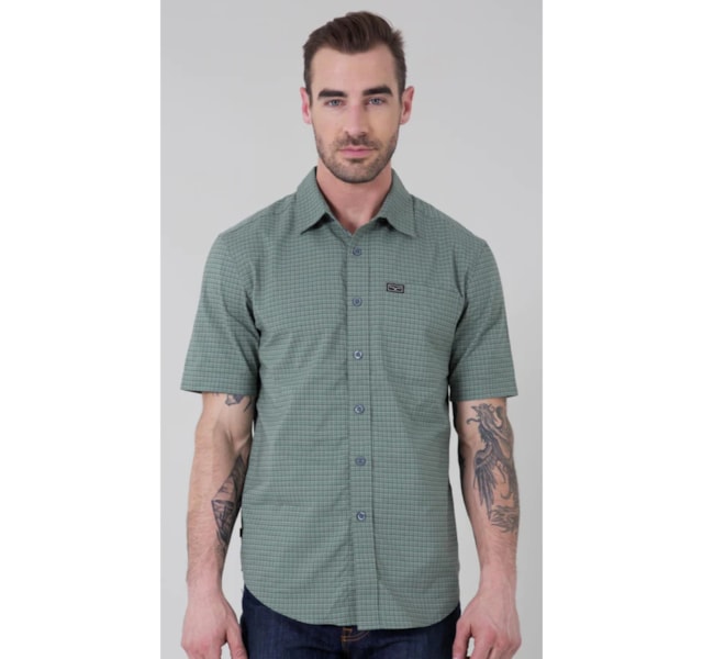 Camisa Kimes Ranch Coolmax Xadrez Verde/Preto/Branco SPY GLASS