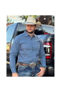 Camisa Kimes Ranch LINVILLE LONG SLEEVE Azul Petróleo