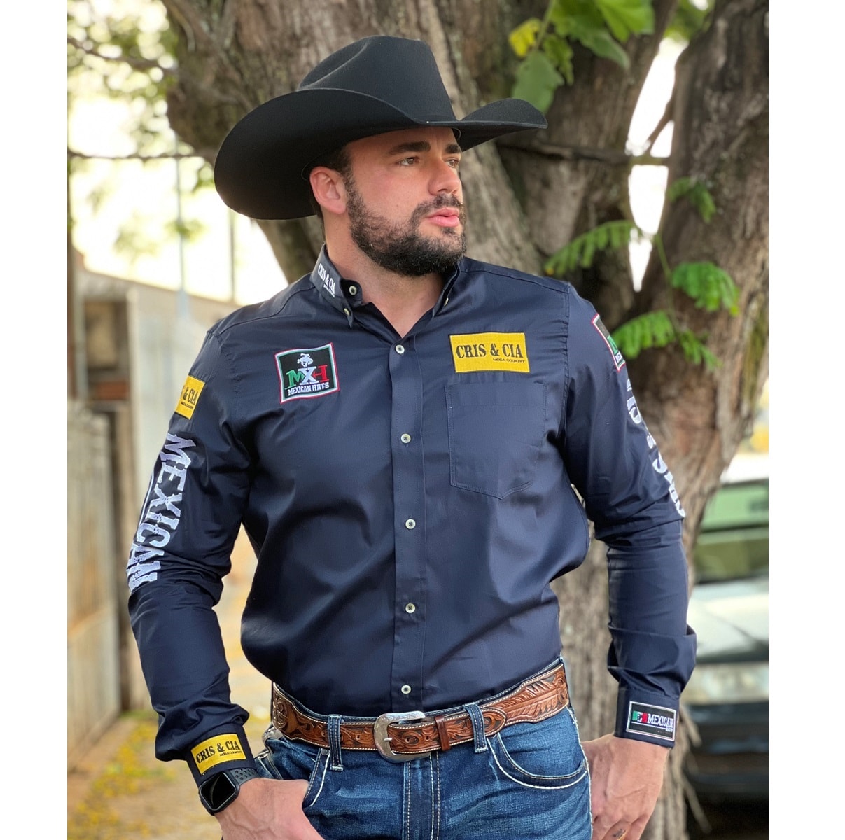 Camisa Mexican Shirts Azul Marinho1 0066 | Cris & Cia