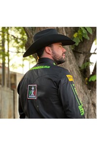 Camisa Mexican Shirts Preto/ Verde Limão 0065-MX