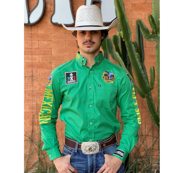 Camisa Mexican Shirts Verde Bandeira 0066B