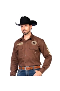 Camisa Radade M L B NEW WESTERN Marrom