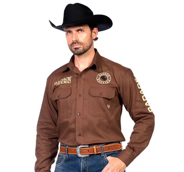 Camisa Radade M L B NEW WESTERN Marrom