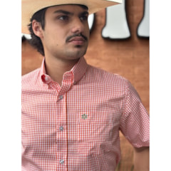 Camisa Tuff Xadrez Laranja/Branco SC-9946