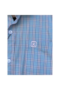 Camisa TXC 29082 Xadrez Azul/Rosa