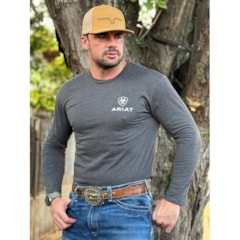 Camiseta Ariat Manga Longa Grafite Mescla 10047592