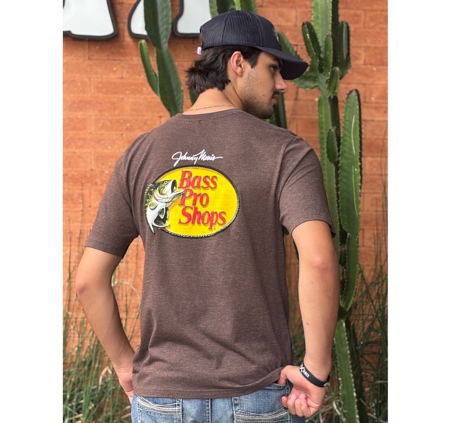 Camiseta Bass Pro Shops Importado BPS WOODCUT TEE Marrom Mescla