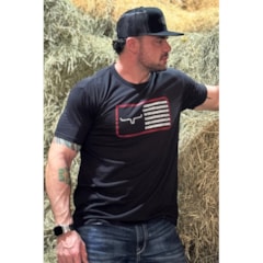 Camiseta Kimes Ranch Masc Preto AMERICAN TRUCKER TEE