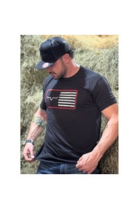 Camiseta Kimes Ranch Masc Preto AMERICAN TRUCKER TEE