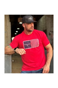 Camiseta Kimes Ranch Masc Vermelho AMERICAN TRUCKER TEE