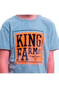 Camiseta King Farm Cinza Mescla Infantil KF-04-KIDS