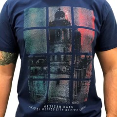 Camiseta Mexican Shirts Capital City Azul Marinho