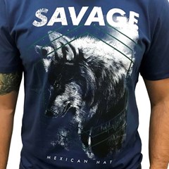 Camiseta Mexican Shirts Savage Azul Marinho