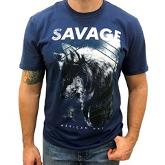 Camiseta Mexican Shirts Savage Azul Marinho