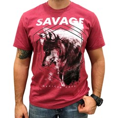 Camiseta Mexican Shirts Savage Vermelho Queimado