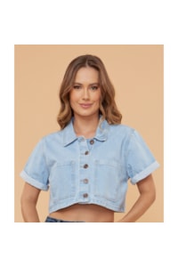 Camisete Cropped TXC 12244C Jeans Claro