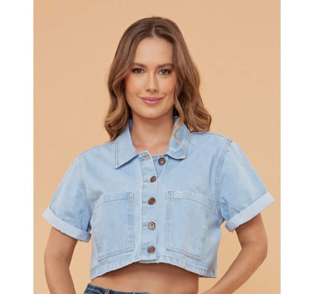 Camisete Cropped TXC 12244C Jeans Claro