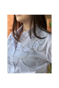 Camisete Os Vaqueiros Branco/Strass V24-25051