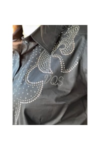 Camisete Os Vaqueiros Preto/Strass V24-25051