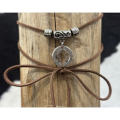 Choker MIN-002 Marrom/Prata