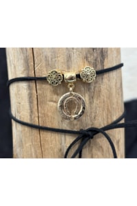 Choker MIN-002 Preto/Dourado