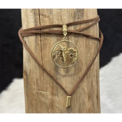 Choker MIN-005 Marrom/Dourado