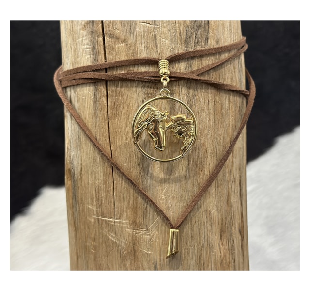 Choker MIN-005 Marrom/Dourado