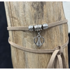 Choker MIN-006 N.S.A Marrom Claro/Prata
