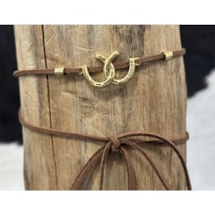 Choker MIN-011 Marrom/Dourado