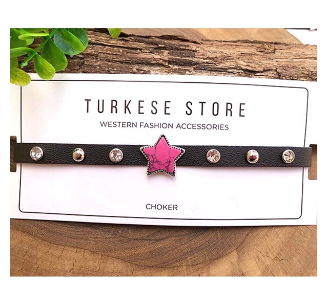 Choker Turkese Store Pink Star CH274